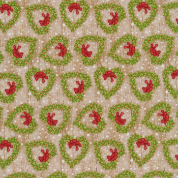 Snow Place Like Home 5169-36 Tan Tossed Wreath by Sharla Fults for Studio E Fabrics