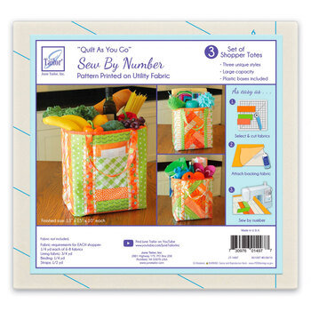 Quilt As You Go Pre-Printed Batting - Shopper Totes