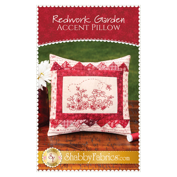 Redwork Garden Accent Pillow Pattern - PDF Download