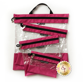 Clearly Organized Clear Bag Set - Pink