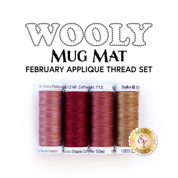 Wooly Mug Mat Series - February - 4pc Appliqué Thread Set