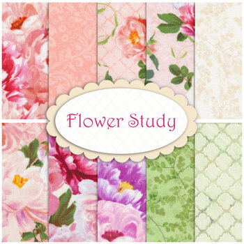 Flower Study 10 FQ Set by Wilmington Prints