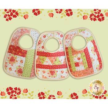Quilt As You Go Baby Bibs Kit - Canning Day - Coral