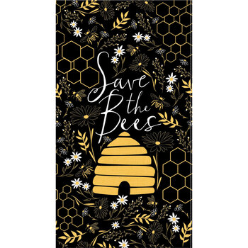 Save The Bees PANEL-C8121-BLACK by Timeless Treasures