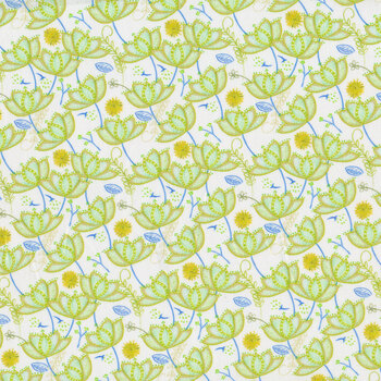 Petit Jardin 8JHR-2 Tulips Green by In The Beginning Fabrics