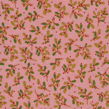 Better Not Pout 10171-26 Mistletoe Coral by Nancy Halvorsen for Benartex Fabrics