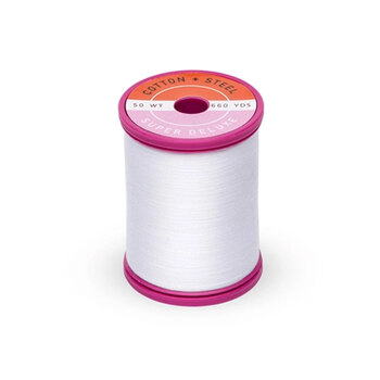 Sulky Cotton + Steel 50wt #1001 - Bright White - 660yds
