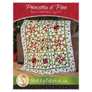 Poinsettia & Pine Patchwork Quilt Pattern