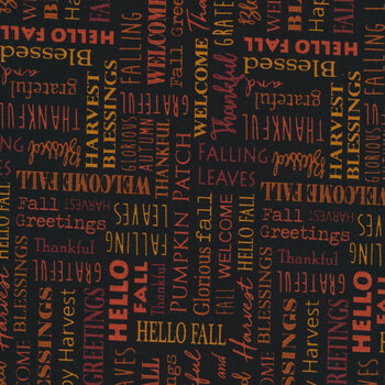 Rustic Fall 1839-12 Hello Fall Black by Benartex