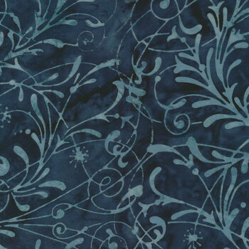 Baker's Dozens Batiks 8503-B2 Midnight Blue Scroll by Edyta Sitar for Andover Fabrics REM