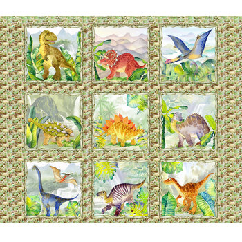 Dinosaur Friends 1DIN-1 Panel by In The Beginning Fabrics