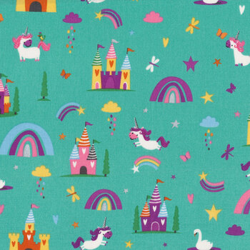 Unicorn Kingdom SC10470-TEAL by Riley Blake Designs
