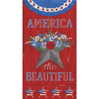 America the Beautiful 19980-11 Barnwood Red Panel by Deb Strain for Moda Fabrics
