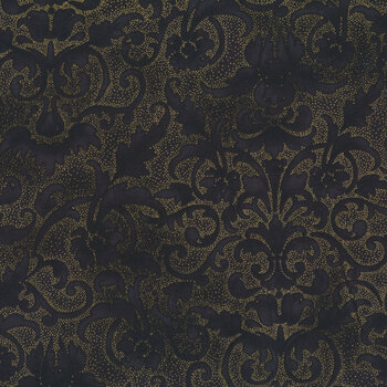 Joyful Traditions T7752-4G Black/Gold by Hoffman Fabrics