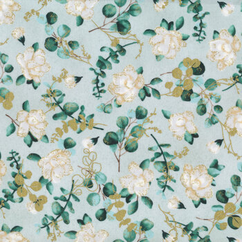 Home Sweet Home T7755-77G Sage Gold by Hoffman Fabrics REM