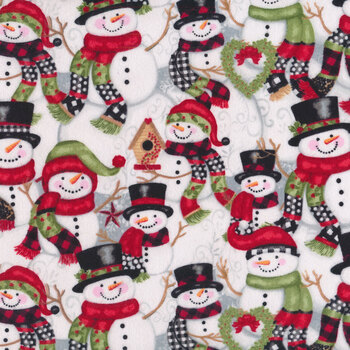 Snow Place Like Home Flannel F5703-09 Multi Packed Snowmen by Sharla Fults for Studio E Fabrics