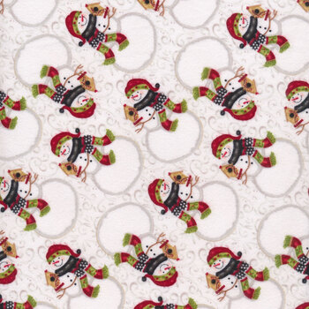 Snow Place Like Home Flannel F5707-09 Multi Tossed Snowmen by Sharla Fults for Studio E Fabrics
