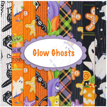 Glow Ghosts (Glow in the Dark)  9 FQ Set by Shelly Comiskey by Henry Glass Fabrics