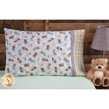 Directional Blue Elephant Wish #1 Pillowcase Kit    Ft Roll & Sew Pillowcase Kit Windham Fabrics