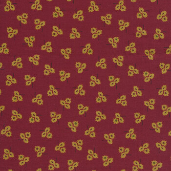 Farmhouse Christmas 9682-88 Red Three Leaf Clusters by Kim Diehl for Henry Glass Fabrics