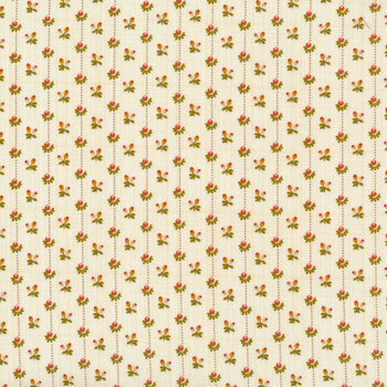 Hello Fall 2695-33 Cream Bud Stripe by Hannah West for Henry Glass Fabrics REM