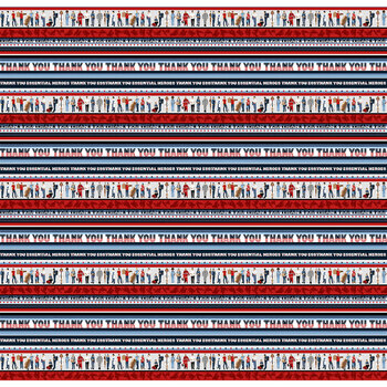Essential Heroes 5651-78 Patriotic Thank You Stripe by Studio E Fabrics