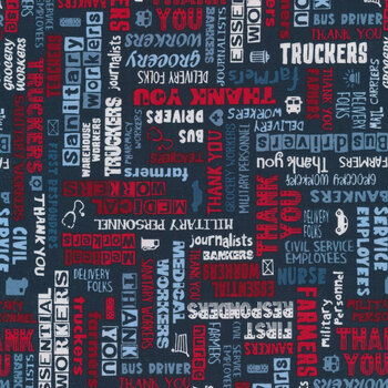 Essential Heroes 5654-78 Words of Thanks by Studio E Fabrics