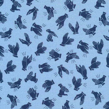 Essential Heroes 5656-71 Medium Blue Clapping Hands by Studio E Fabrics