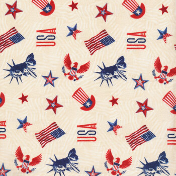 Liberty Lane 84459-243 Patriotic Toss Cream by Wilmington Prints