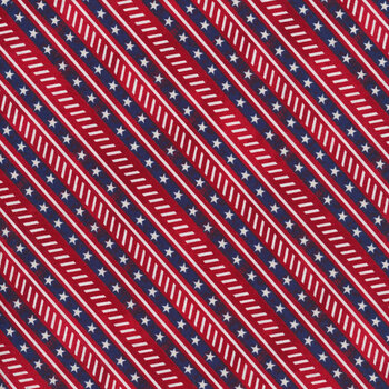 Liberty Lane 84460-341 Diagonal Stripe Red by Wilmington Prints