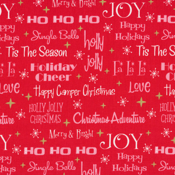 Christmas Adventure SC10731-SCARLET Phrases Scarlet Sparkle by Riley Blake Designs