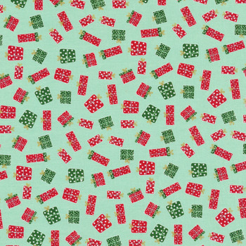 Christmas Adventure SC10734-SWEETMINT Gifts Sweet Mint Sparkle by Riley Blake Designs