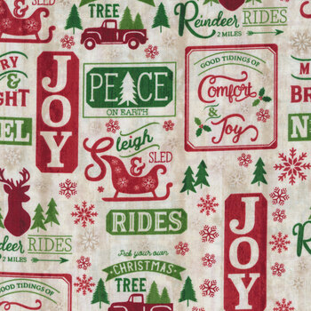 Timeless Treasures Christmas Joy Word Tree Black & White 23" Fabric Panel 