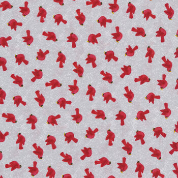 Snow Merry 5691-98 Gray Tossed Birds by Studio E Fabrics