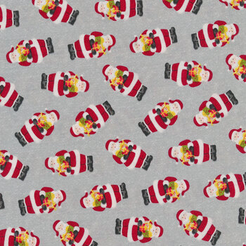 Snow Merry 5694-98 Gray Tossed Santas by Studio E Fabrics