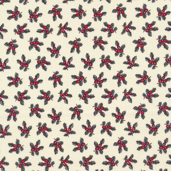 Christmas at Buttermilk Acres C10903-CHARCOAL Holly Charcoal by Riley Blake Designs
