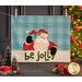 The Better Not Pout Santa Tea Towel hung from clothespins