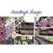 Photographed collage of the fabrics in the Amethyst Magic collection