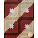 Red and cream diagonal stripes and white stars on the Log Cabin Americana Quilt