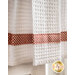 Red and cream gingham accent stripe against white waffle weave toweling