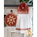 The red and cream La Rose Rouge hanging towel and coordinated Folded Star Hot Pad