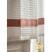 Red and cream lattice accent stripe against white waffle weave