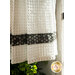 Black and gray accent honeycomb stripe against white waffle weave toweling