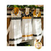 The coordinating Yellow, Black, and White Hanging Towels made with Bee Grateful fabrics