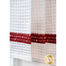 Red accent stripe with patriotic words against a white waffle weave toweling