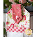 The adorable fabric covered button and handle on the Sophie Hanging Towels