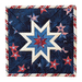 Red, white, and blue folded star squared hot pad on a white background