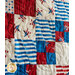 Bright red, white, and blue patriotic fabrics used in the America the Beautiful quilt