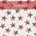 Cream fabric with red, white, and blue stars all over