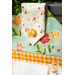 The adorable fabric covered button and handle on the Strawberry Honey Hanging Towels
